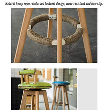Sedie Da Bar In Legno Massello Semplici Sgabelli Da Bar Rotanti A 360 °, Per La Colazione Domestica, Cucina Da Pranzo, Sgabelli Alti, Con Cuscini Rotondi In PU (5 Colori, 74 Cm)(Color:rosso)