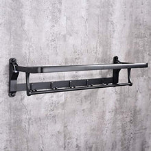 LFK Bagno Mensole Europeo Nero Spazio Alluminio Bagno Rack Pieghevole Asciugamano Rack Hardware Pendente Bagno