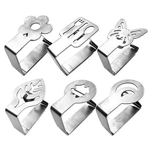 Clip per tovaglia, in acciaio inox, 6 pezzi, per tovaglia, tovaglia, clip per tovaglia, per esterni, picnic, barbecue, matrimonio, feste fai da te