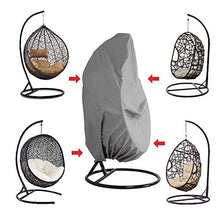 EMVANV - Coprisedia da giardino per sedie a forma di uovo, per sedia a dondolo e uova, con orlo elastico e coulisse, tessuto Oxford impermeabile (grigio)