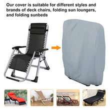 Copertura per sedie pieghevoli, 2 pezzi, protezione per sedie da giardino, antivento, anti UV, per sedie a sdraio, sedie pieghevoli, mobili da giardino, con custodia (set da 2 pezzi, grigio)