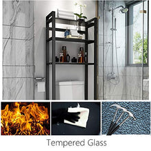 Rack di stoccaggio da bagno Over-the-rack di stoccaggio servizi igienici bagno di livello 3 Mensola vetro temperato Bagno bagagli Per le piccole armadietto di immagazzinaggio unità di spazio di archiv