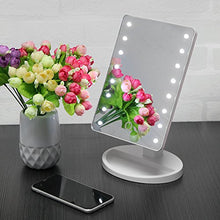 AOZBZ 16 LEDs Specchio da Trucco Schermo di Tocco con Luce, Illuminated Specchio da Barba Specchio Cosmetico per Tavolo Regolabile Luminosità con USB o Alimentazione a Batteria