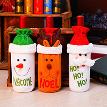 Amosfun 3pcs Coperchio per Bottiglia di Vino di Natale Borse per Vino riutilizzabili Supporto per Champagne Decorazioni Natalizie Decorazioni per la tavola di Natale