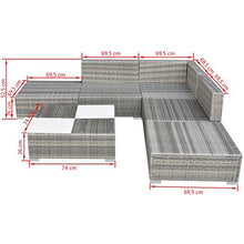 binzhoueushopping - Set di divani da giardino, 15 pezzi, estremamente comodi, dimensioni del divano centrale 69,5 x 69,5 x 52,5 cm, funzione in resina intrecciata