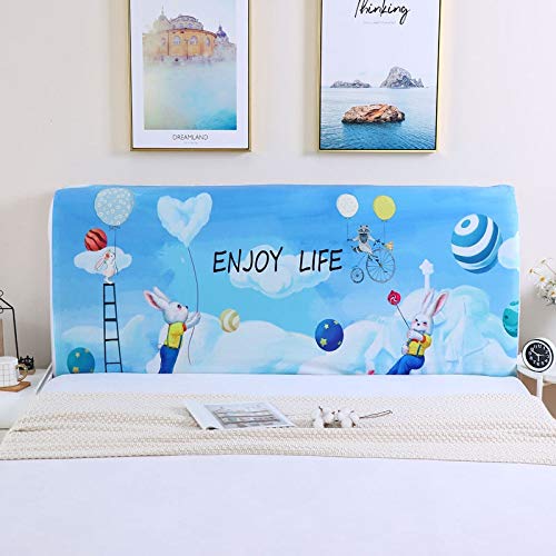 OOFAYWFD Stampa Copritestiera-Letto Copertura/Copri Testata Letto Elevata Elasticità Matrimoniale/Singolo Imbottito Fodera Protezione, Coprire Cover 。 (Color : E, Size : 100CM)