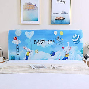 OOFAYWFD Stampa Copritestiera-Letto Copertura/Copri Testata Letto Elevata Elasticità Matrimoniale/Singolo Imbottito Fodera Protezione, Coprire Cover 。 (Color : E, Size : 100CM)