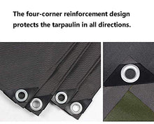 GJSN Copertura Tarps Impermeabile Della Tela Di Canapa Esterna Multiuso Incatramata Telone Heavy-Duty per Fogli Auto Barca/Campeio/Ground Cover, Nero,2X2.5M