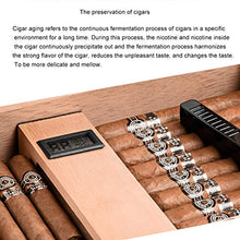 XYF Humidor in Cedro Artigianale, Scatola Porta Sigari Umidificatore, con Igrometro E Umidificatore, Doppio Vano Portaoggetti per Finestra in Vetro Verniciato Pianoforte, Tenendo 25 Sigari