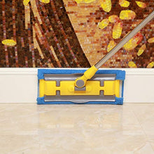 SSAYY Mop Mop Piatto Maniglia in Acciaio Inossidabile più Panno in Microfibra Morsetto Asciugamano Piastrella per Pavimenti in Legno Famiglia Rotante Scopa A 360 Gradi