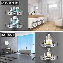 WDGNY - Supporto angolare per bagno, angolo doccia, mensola angolare per box doccia, in acciaio inox, resistente e senza bisogno di foratura, per bagno e cucina (2