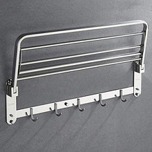 AINIYF Bagno Bagno Doccia Mensola Organizzatore Parete Punch Libero Pieghevole Acciaio Inox 304 portasciugamani, 2 Metodi di Installazione (Dimensioni: 600x230x180mm)