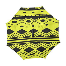 LENNEL Doppio Strato Antivento Design A Forma di C Manico Geometrico Modello Reverse Pieghevole Inverti Ombrelli con Strisce Riflettenti Sicurezza Notturna