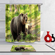 LIYAN Combinazione Bagno. Immagini Chiare E Colori Vivaci Rendono Il Tuo Bagno Pieno di Vita. Accessori da Bagno. Famiglia Dell'Orso Bruno nella Foresta.