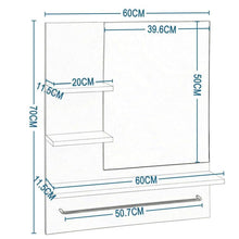 EUGAD Specchio da Bagno con Mensole Armadietto da Bagno con Specchio Portasciugamani Inclusa 60x13x70cm Bianco 0133WY