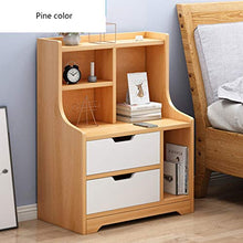 Comodini Decorazione Armadietti Doppio cassetto Addensare Solidi Domestici Assemblaggio del Legno Bagno Bordo Arrotondato Solid Piedi Soggiorno Corridoio Camera 47.5X30X70cm MUMUJIN