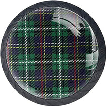 Fantasia scozzese verde scozzese Pomelli per Porta Set di 4 Pomelli per Mobili Manopole per Cassetti Cucina Armadio Vetro