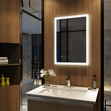 Meykoers Specchio Bagno LED 80 x 60 cm con Anti-appannamento con dimmerabile, bianco caldo / bianco freddo / neutro, 3000-6500 K