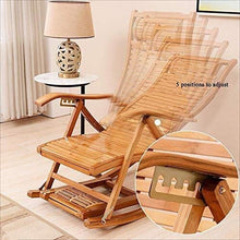 Hfyg Lettino Prendisole Sedia da Giardino con Sedia a Dondolo in Legno di bambù Portatile per Pausa Pranzo Chaise Longue