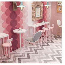 FGDSA Sgabello da Bar Gamba in Metallo Oro L Schienale Cuscino in Spugna Rosa Sedia da Pranzo Cucina | Bar | Sgabello da Bar per caffetteria | Carico Massimo 150 kg | Altezza Seduta: 75 cm