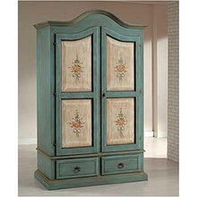 Estea Mobili - ARMADIO LEGNO MASSELLO DECORATO DIPINTO A MANO L 120 P 60 H 200 - 1205-AD - Come foto
