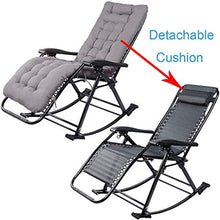 SHUAIIJUAN Sedia per il tempo libero domestico Rocking Chairs for adulti Garden Leisure Relaxer sedia pieghevole regolabile Patio Lounge Recliners esterna Sdraio reclinabili Sedie Rocke con l'ammortiz