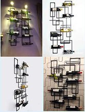 portabottiglie Wine Rack Muro di Ferro Appendini Wine Rack Stile Europeo parete Multi-bottiglia di vino rosso Bottle Holder creativo Wine Rack Nero cantinetta portabottiglie
