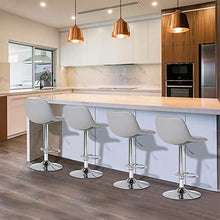 Autoshoppingcenter Set di 2 Sgabelli da Bar Sedia Cucina Similpelle Schienale e Poggiapiedi in Acciaio Cromato per Ristorante Bar Grigio