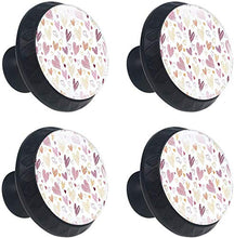 Cuori disegnati a mano gialli rosa rossi Pomelli per Porta Set di 4 Pomelli per Mobili Manopole per Cassetti Cucina Armadio Vetro