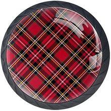 Plaid scozzese classico modello retrò rosso Pomelli per Porta Set di 4 Pomelli per Mobili Manopole per Cassetti Cucina Armadio Vetro