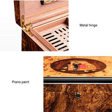 XYF Custodia per humidor per sigari Vernice per Pianoforte Scatola per humidor Portatile da Viaggio per sigari in Legno di Cedro con igrometro e umidificatore, Vassoio Rimovibile in Cedro