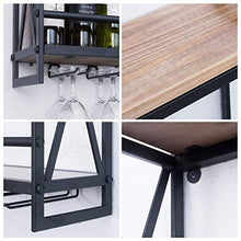 QWEA Portabottiglie per vino industriale Wine Lovers Mobili da bar Portabottiglie da appendere in metallo rustico a 2 livelli a parete per cucina-sala da pranzo-Cantina-Bar Facile installazione,