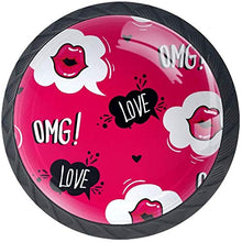 Donne Bocca OMG Love Cloud Red Pomelli per Porta Set di 4 Pomelli per Mobili Manopole per Cassetti Cucina Armadio Vetro