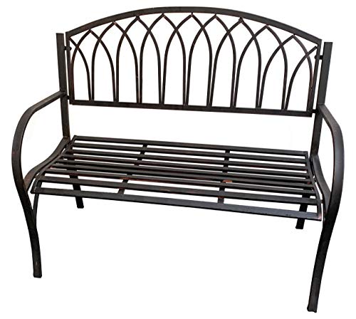 Moritz - Panchina da giardino a 2 posti, 110 x 98 x 55 cm, con decorazioni per giardino, terrazza, balcone