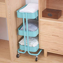 &ripiano di stoccaggio Scaffalature Multifunzionali Ferro Art Home Soggiorno Camera da letto Cucina Bagno Con ruote Carrello Portaoggetti a 3 strati Scaffale di finitura