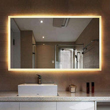 WQERLC Specchio a Muro, Specchio da Bagno a Led, Bagno Specchio Vanità con Lampada, Adatto per Bagno, Hotel, Servizi Igienici,60X100Cm.