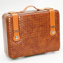 FHUILI Cigar Humidor, Legno di Cedro di Cuoio di Legno Portatile di Viaggio Cigar Humidor Accessori Fumatori, Artigiano a Mano,Marrone