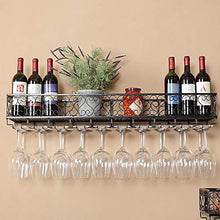 GZA Vino Titolare Cremagliera Cucina della Tazza Appeso/Asta Cremagliera del Vino Rosso (Color : Black, Size : 50 * 25CM)