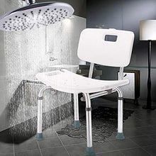 CLJ-LJ Sgabello da Doccia Bagno Sedile Bagno Sedia in Alluminio con Schienale Regolabile Altezza Antiscivolo Anziani Sgabello da Bagno disabili, Bagno