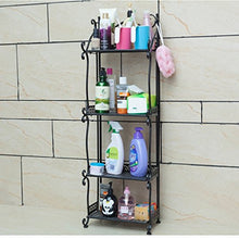Bagno multifunzionale Cucina Ripiano in ferro battuto Scaffale Salva spazio Nero (dimensioni : 33 * 20 * 101cm)