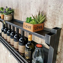 LWW Wine Rack, supporto di vetro di vino del ferro Wine Rack a parete Montato Porta Calice Nero Multi-Purpose Rack Wine Glass,60 * 11 * 43 cm