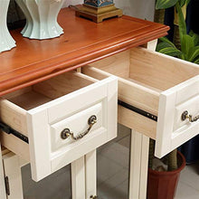 XINMUHE-Z Armadio Laterale da Pranzo in Legno Massello, in Stile Mediterraneo Bianco Latte, con 2 Cassetti, Lussuoso Ed Elegante Mobile Contenitore