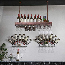 IAIZI 2- in-1 Wine Rack - Wall Hanging Titolari Ferro Bicchiere di Vino E Bottiglie di Archiviazione [Altezza Regolabile 30-60cm] - Bronzo Struttura del Soffitto Calici Rack (Size : 120cm)