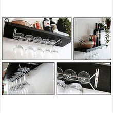 dragonaur-home decor - Portabicchieri da vino in acciaio INOX, per bicchieri da vino, 2 file