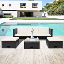 mewmewcat Set Divani da Giardino 12 pz in Polirattan Modulare Nero, 12 pz Set Divano 3 Posti con Tavolo e Sgabello Ottonano da Giardino Esterno