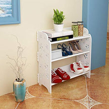 XWZH Cabinet Scarpe da Polvere Rack da Scarpe da 3 Livelli compatti e Funzionale a 3 Piani | 9 Paia | Facile da Montare Senza Attrezzi |Torre della Scarpa d'ingresso con scaffali WPC (Color : Flower)