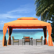 Outsunny Gazebo di Lusso Tendone da Giardino con Tettoia Idrorepellente 3x4m