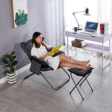 LINGZE Sedie da Giardino Sdraio con Pedale, Sdraio Pieghevole reclinabile Zero Gravity Outdoor Chair, Nero