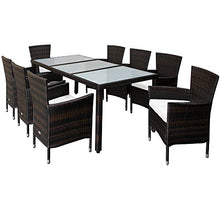 Deuba Tavolo e sedie da Giardino Rattan 8 sedie impilabili Set mobili da Esterno Arredamento Giardino Balcone terrazzo