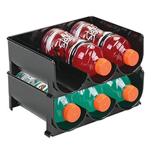 mDesign Portabottiglie in Plastica Nera - Bottigliera e Scaffale Porta Bottiglie per conservazione ottimale - Set da 4 - Struttura impilabile - Per 3 bottiglie